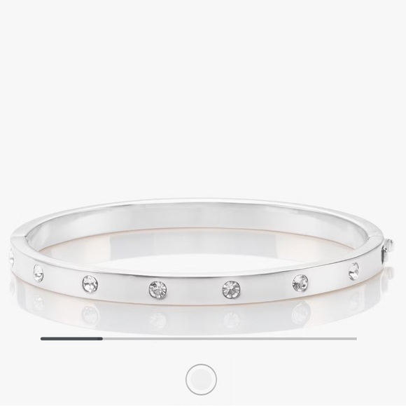 Kate Spade • Set In Stone Hinged Bangle • Silver - Picture 1 of 6